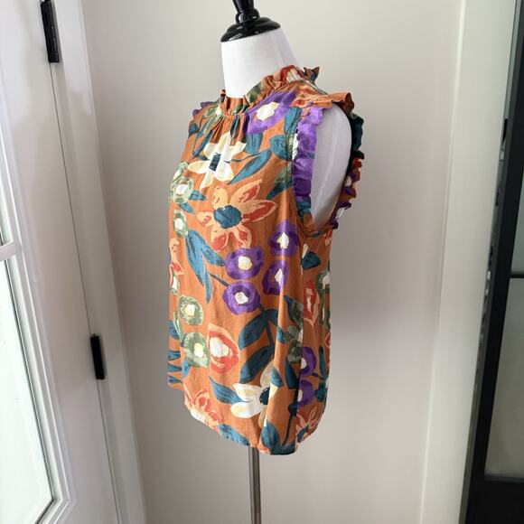 THML Floral Blouse Women’s Size Small Sleeveless Woven Autumn - Picture 3 of 13